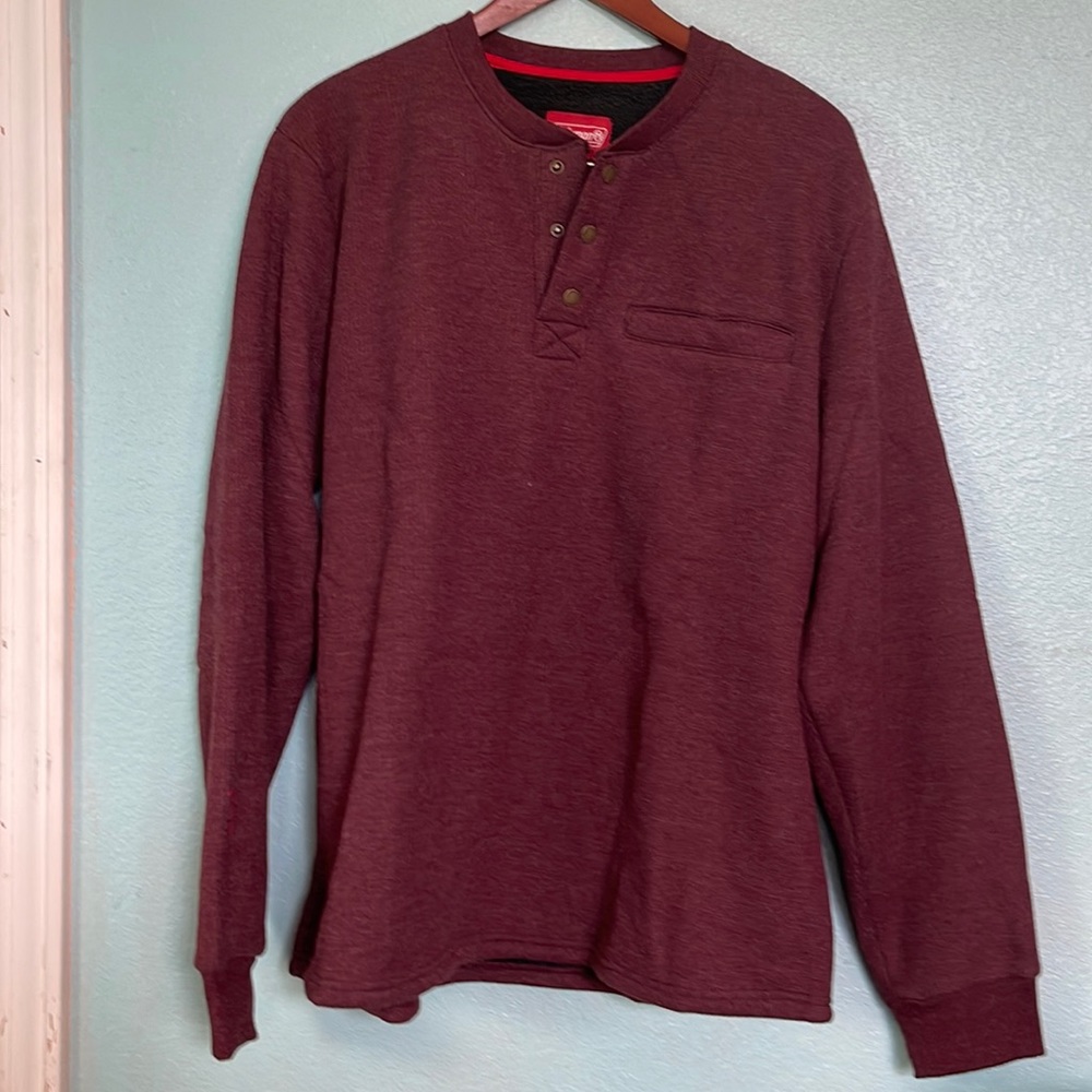 Coleman bonded waffle Sherpa fleece lined color is port